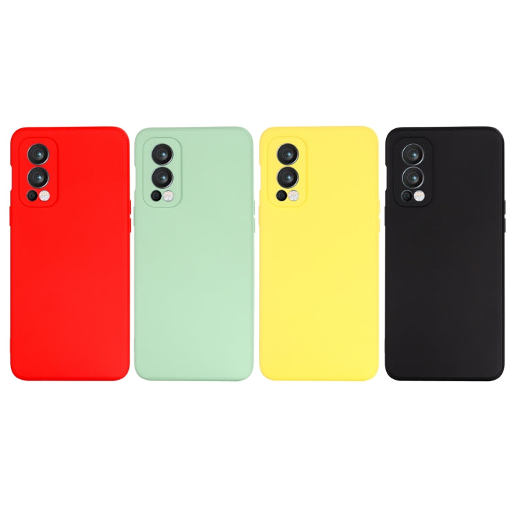 For OnePlus Nord 2 5G Solid Color Liquid Silicone Shockproof Full Coverage Protective Case(Red) by buy2fix