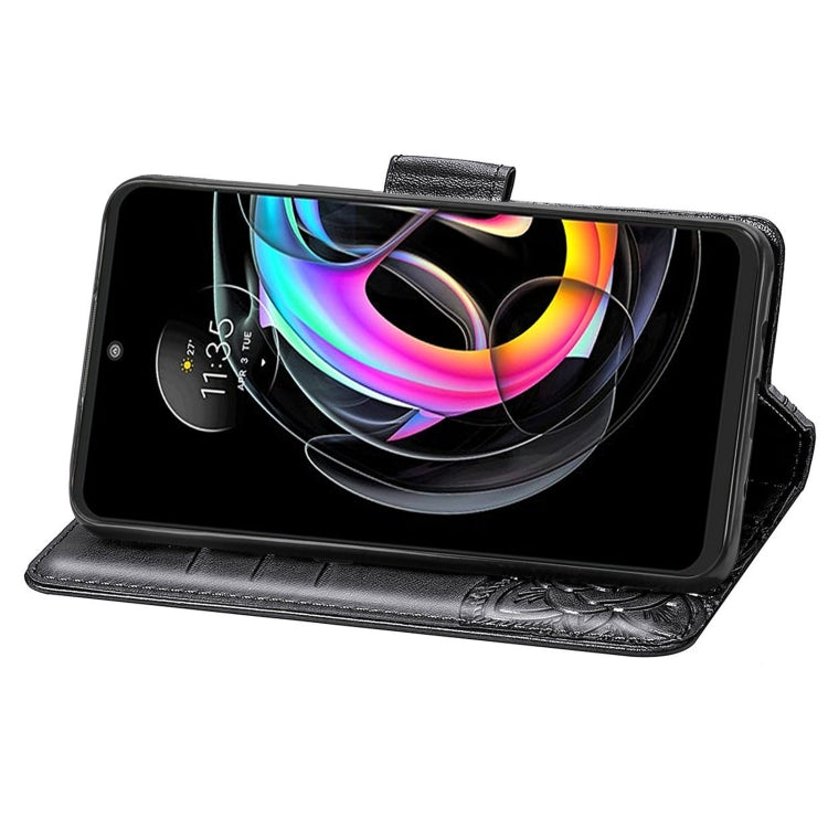 For Motorola Moto Edge 20 Lite Butterfly Love Flower Embossed Horizontal Flip Leather Case with Holder & Card Slots & Wallet & Lanyard(Black) by buy2fix