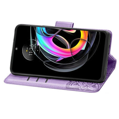 For Motorola Moto Edge 20 Lite Butterfly Love Flower Embossed Horizontal Flip Leather Case with Holder & Card Slots & Wallet & Lanyard(Light Purple) by buy2fix