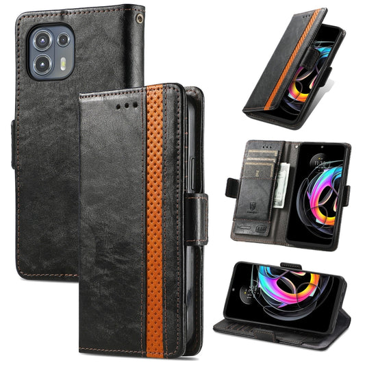 For Motorola Edge 20 Lite CaseNeo Business Splicing Dual Magnetic Buckle Horizontal Flip PU Leather Case with Holder & Card Slots & Wallet(Black) by buy2fix