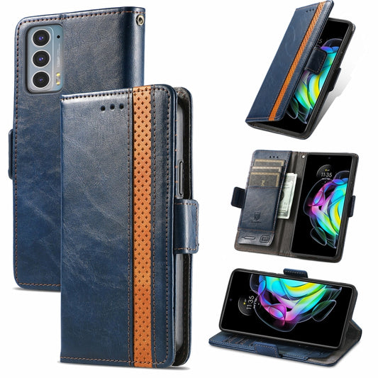 For Motorola Edge 20 CaseNeo Business Splicing Dual Magnetic Buckle Horizontal Flip PU Leather Case with Holder & Card Slots & Wallet(Blue) by buy2fix
