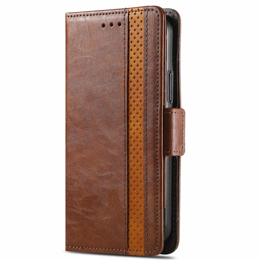 For Motorola Edge 20 CaseNeo Business Splicing Dual Magnetic Buckle Horizontal Flip PU Leather Case with Holder & Card Slots & Wallet(Brown) by buy2fix