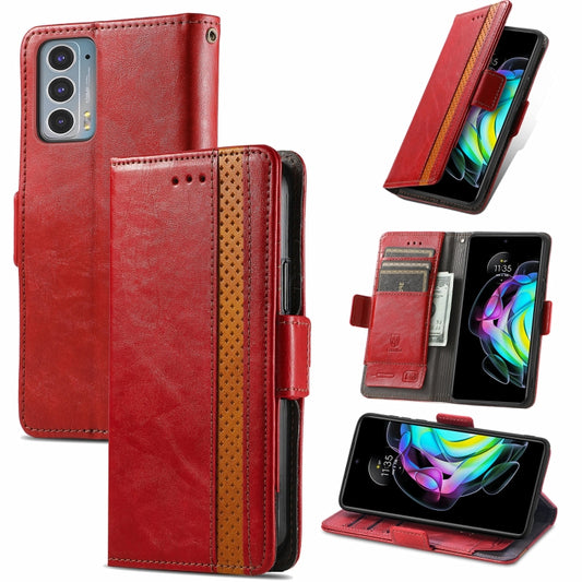 For Motorola Edge 20 CaseNeo Business Splicing Dual Magnetic Buckle Horizontal Flip PU Leather Case with Holder & Card Slots & Wallet(Red) by buy2fix