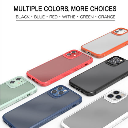 For iPhone 12 / 12 Pro MG Series Carbon Fiber TPU + Clear PC Four-corner Airbag Shockproof Case(White) by buy2fix