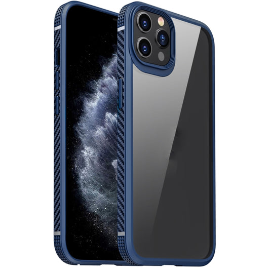 For iPhone 11 Pro MG Series Carbon Fiber TPU + Clear PC Four-corner Airbag Shockproof Case (Blue) by buy2fix