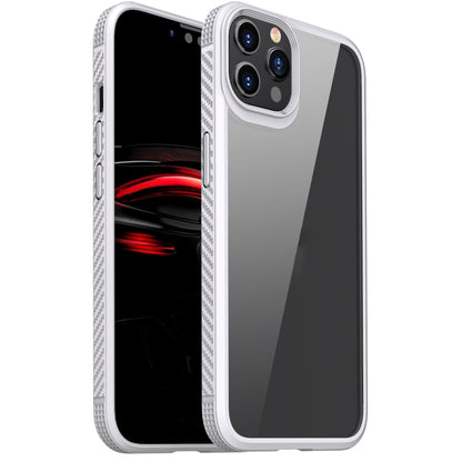 For iPhone 11 Pro Max MG Series Carbon Fiber TPU + Clear PC Four-corner Airbag Shockproof Case (White) by buy2fix