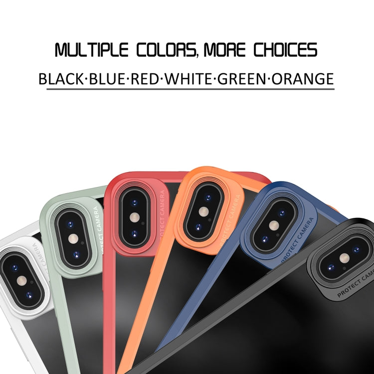 For iPhone X / XS MG Series Carbon Fiber TPU + Clear PC Four-corner Airbag Shockproof Case(White) by buy2fix