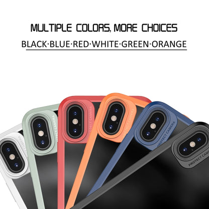 For iPhone X / XS MG Series Carbon Fiber TPU + Clear PC Four-corner Airbag Shockproof Case(White) by buy2fix