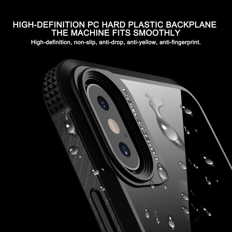 For iPhone X / XS MG Series Carbon Fiber TPU + Clear PC Four-corner Airbag Shockproof Case(White) by buy2fix