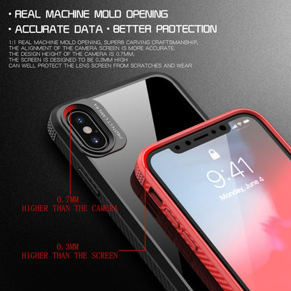 For iPhone X / XS MG Series Carbon Fiber TPU + Clear PC Four-corner Airbag Shockproof Case(White) by buy2fix