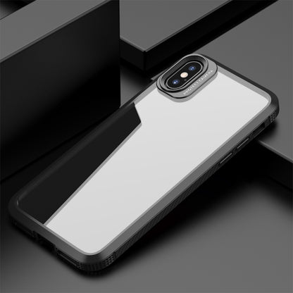 For iPhone XS Max MG Series Carbon Fiber TPU + Clear PC Four-corner Airbag Shockproof Case(Black) by buy2fix