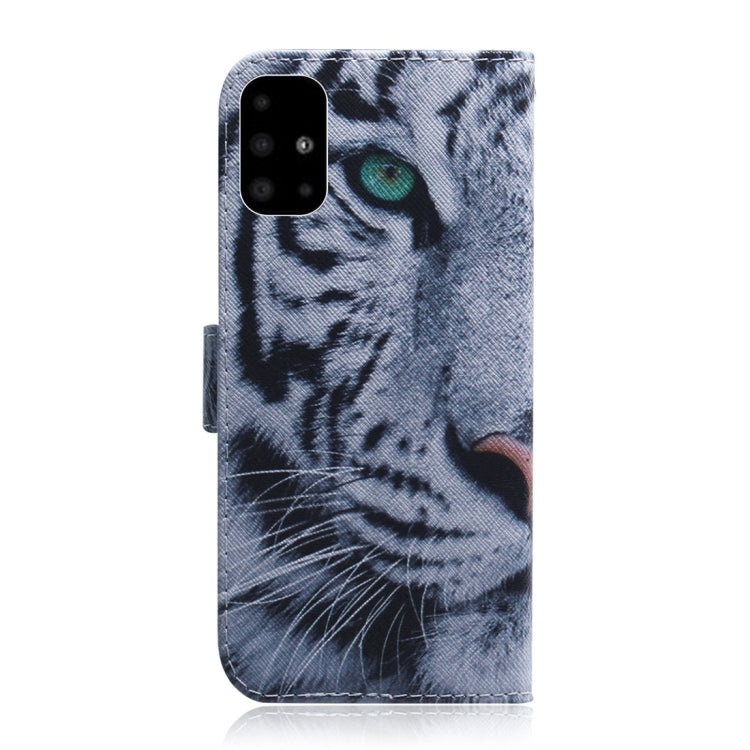 For Galaxy A51 Coloured Drawing Horizontal Flip Leather Case, with Holder & Card Slots & Wallet(Tiger) by buy2fix