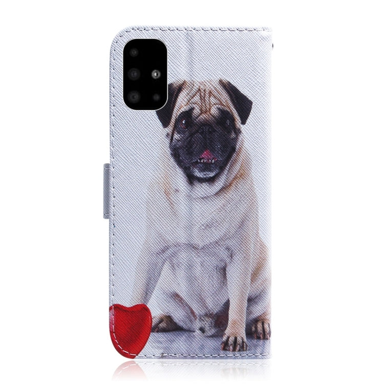 For Galaxy A51 Coloured Drawing Horizontal Flip Leather Case, with Holder & Card Slots & Wallet(Pug) by buy2fix