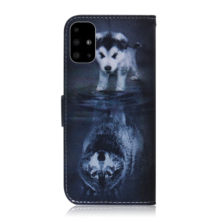 For Galaxy A51 Coloured Drawing Horizontal Flip Leather Case, with Holder & Card Slots & Wallet(Wolf and Dog) by buy2fix