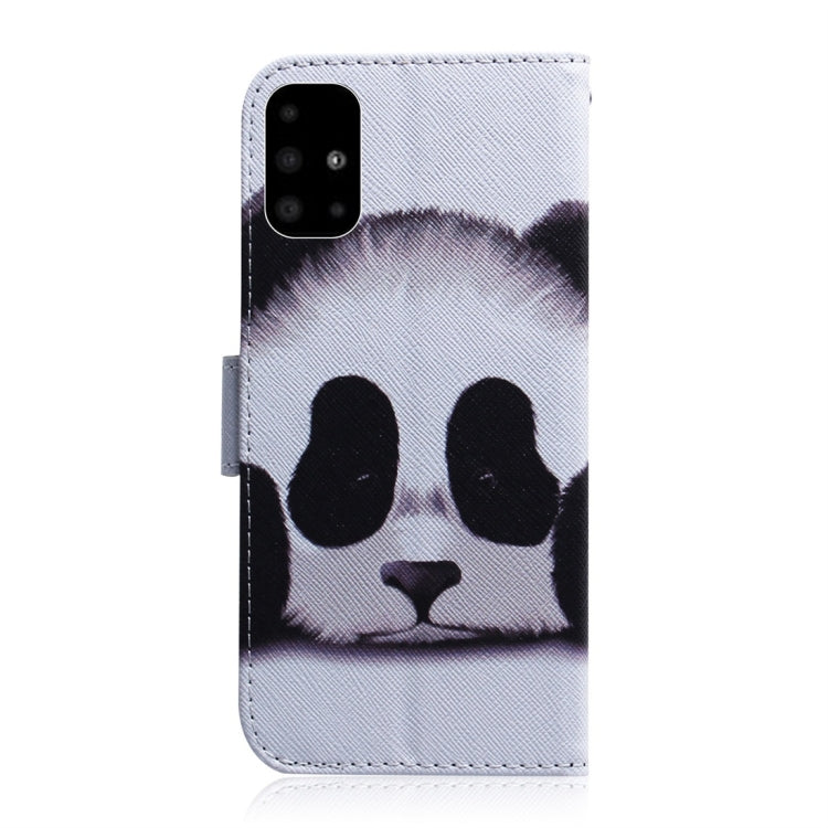 For Galaxy A51 Coloured Drawing Horizontal Flip Leather Case, with Holder & Card Slots & Wallet(Panda) by buy2fix