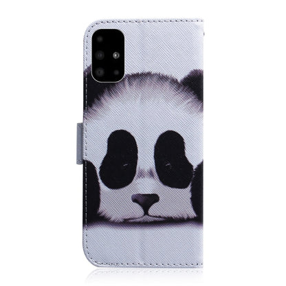 For Galaxy A51 Coloured Drawing Horizontal Flip Leather Case, with Holder & Card Slots & Wallet(Panda) by buy2fix