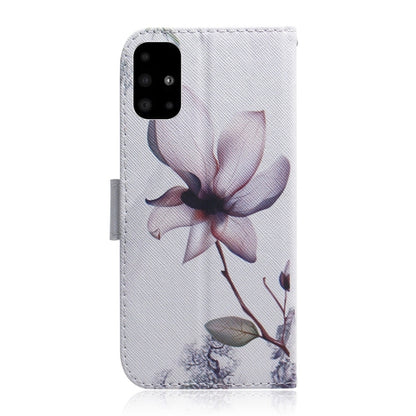For Galaxy A51 Coloured Drawing Horizontal Flip Leather Case, with Holder & Card Slots & Wallet(Magnolia Flower) by buy2fix