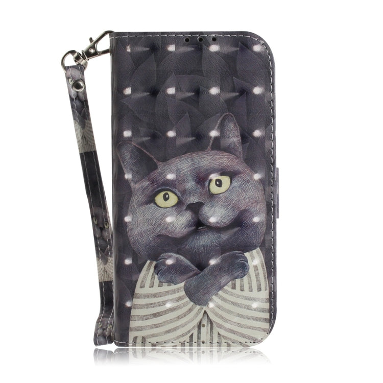 For Galaxy A51 3D Painting Pattern Coloured Drawing Horizontal Flip Leather Case with Holder & Card Slots & Wallet(Hug Cat) by buy2fix