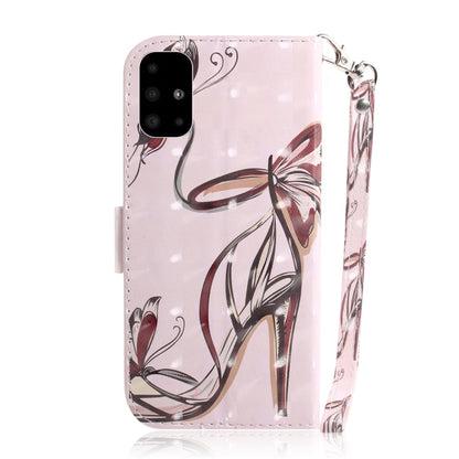 For Galaxy A51 3D Painting Pattern Coloured Drawing Horizontal Flip Leather Case with Holder & Card Slots & Wallet(Butterfly High Heel) by buy2fix