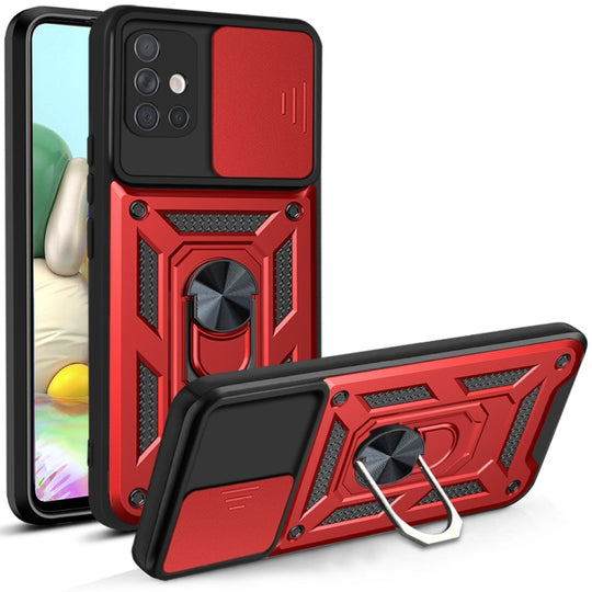 For Samsung Galaxy A71 Sliding Camera Cover Design TPU+PC Protective Case(Red)