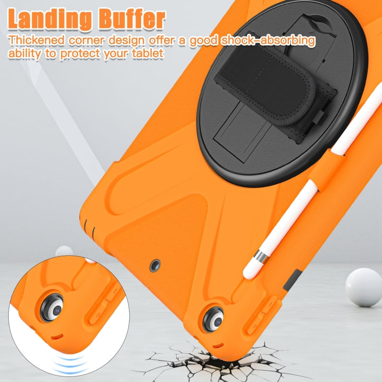 For iPad 10.2 2021 / 2020 / 2019 Silicone + PC Protective Case with Holder & Shoulder Strap(Orange) - iPad 10.2 Cases by buy2fix | Online Shopping UK | buy2fix