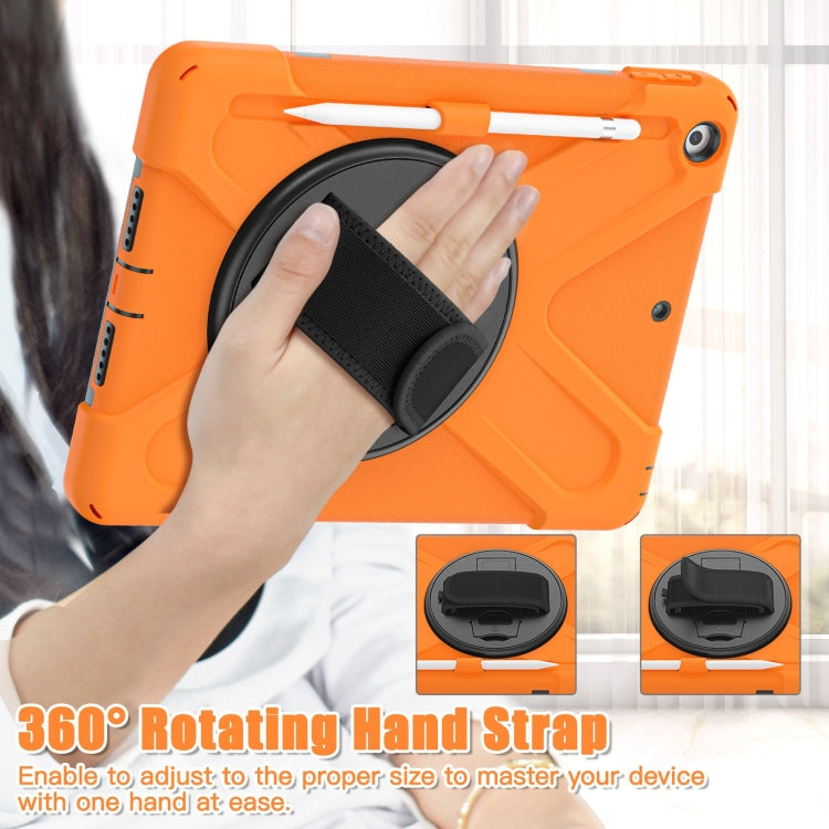 For iPad 10.2 2021 / 2020 / 2019 Silicone + PC Protective Case with Holder & Shoulder Strap(Orange) - iPad 10.2 Cases by buy2fix | Online Shopping UK | buy2fix