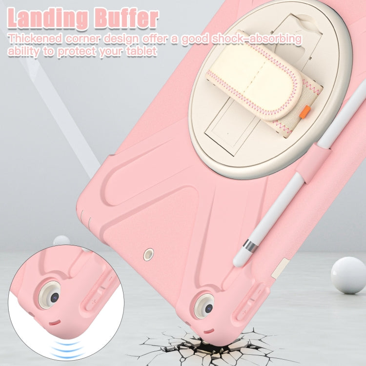 For iPad 10.2 2021 / 2020 / 2019 Silicone + PC Protective Case with Holder & Shoulder Strap(Cherry Blossom Pink) - iPad 10.2 Cases by buy2fix | Online Shopping UK | buy2fix