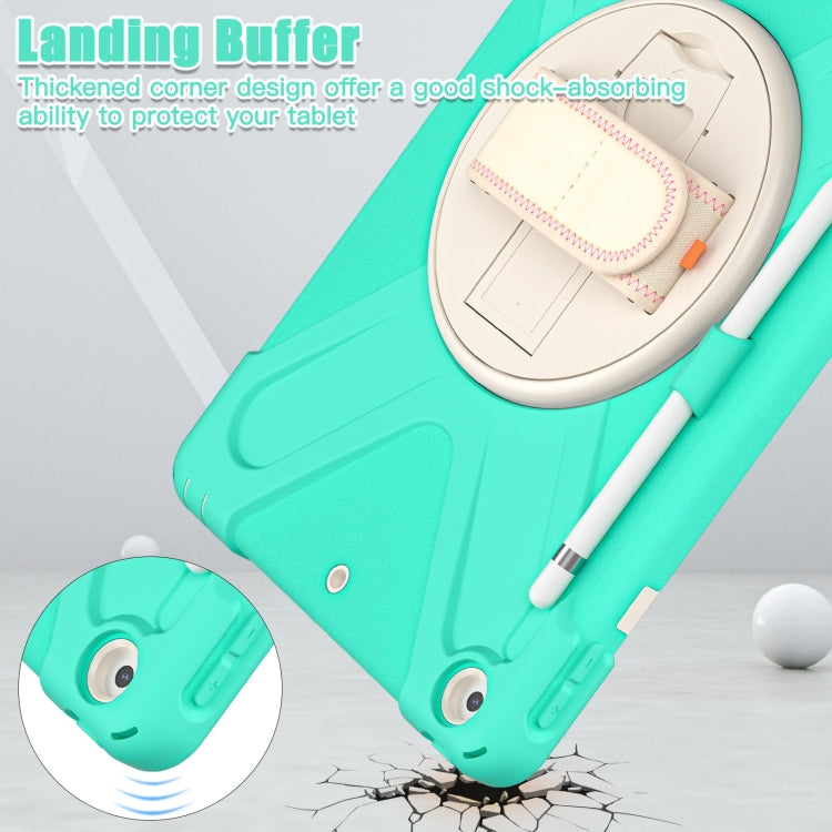 For iPad 10.2 2021 / 2020 / 2019 Silicone + PC Protective Case with Holder & Shoulder Strap(Mint Green) - iPad 10.2 Cases by buy2fix | Online Shopping UK | buy2fix