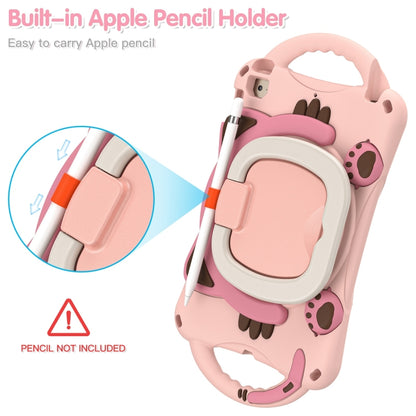 Cute Cat King Kids Shockproof Silicone Tablet Case with Holder & Shoulder Strap & Handle For iPad mini 2019 / 4 / 3 / 2 / 1(Pink) - iPad mini (2019) / mini 5 Cases by buy2fix | Online Shopping UK | buy2fix