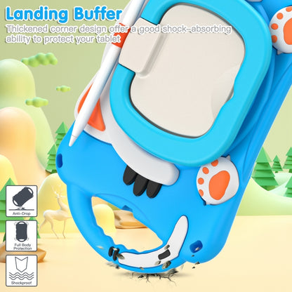 Cute Cat King Kids Shockproof Silicone Tablet Case with Holder & Shoulder Strap & Handle For iPad mini 2019 / 4 / 3 / 2 / 1(Light Blue) - iPad mini (2019) / mini 5 Cases by buy2fix | Online Shopping UK | buy2fix