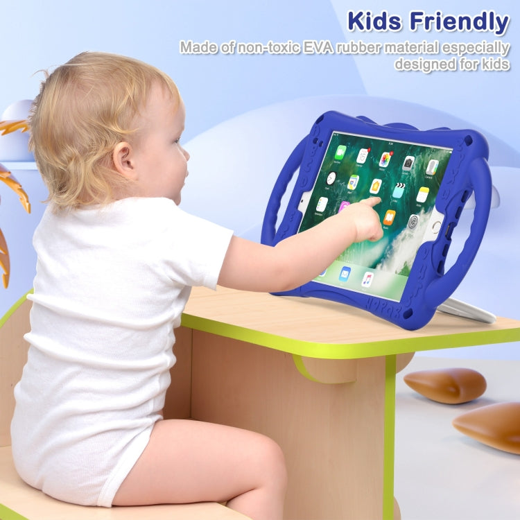 Cute Cat King Kids Shockproof Silicone Tablet Case with Holder & Shoulder Strap & Handle For iPad mini 2019 / 4 / 3 / 2 / 1(Dark Blue) - iPad mini (2019) / mini 5 Cases by buy2fix | Online Shopping UK | buy2fix