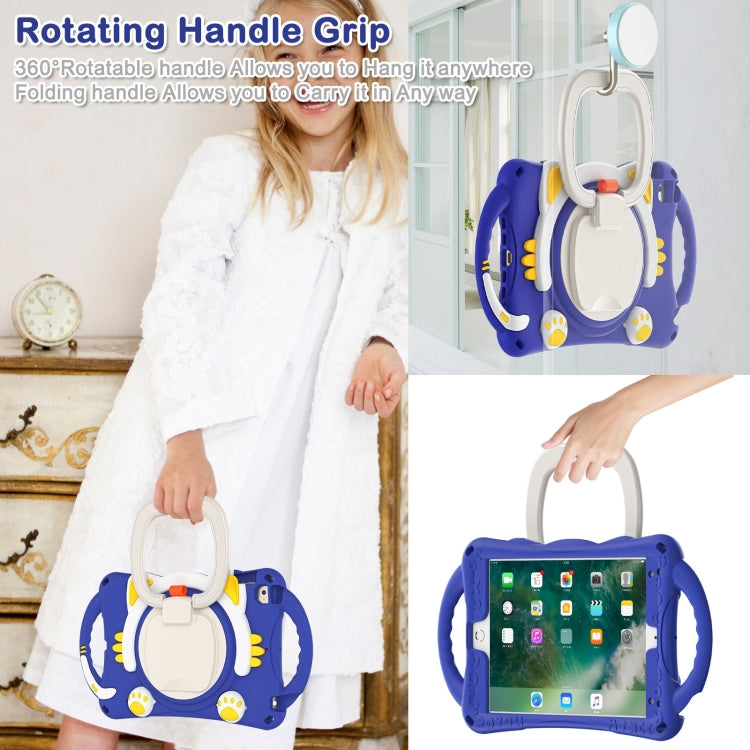 Cute Cat King Kids Shockproof Silicone Tablet Case with Holder & Shoulder Strap & Handle For iPad mini 2019 / 4 / 3 / 2 / 1(Dark Blue) - iPad mini (2019) / mini 5 Cases by buy2fix | Online Shopping UK | buy2fix
