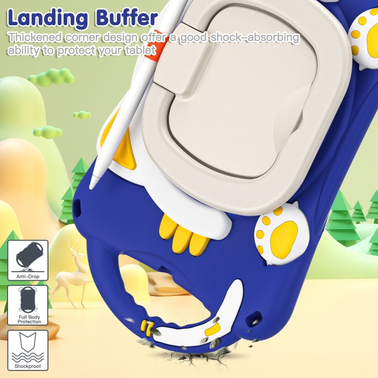 Cute Cat King Kids Shockproof Silicone Tablet Case with Holder & Shoulder Strap & Handle For iPad mini 2019 / 4 / 3 / 2 / 1(Dark Blue) - iPad mini (2019) / mini 5 Cases by buy2fix | Online Shopping UK | buy2fix