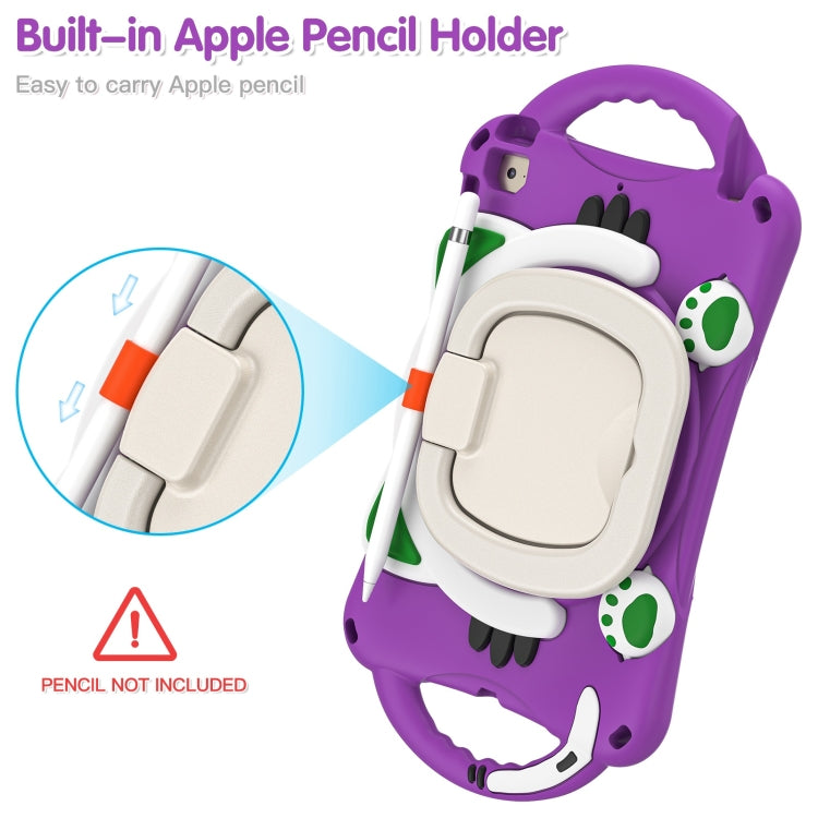 Cute Cat King Kids Shockproof Silicone Tablet Case with Holder & Shoulder Strap & Handle For iPad mini 2019 / 4 / 3 / 2 / 1(Purple) - iPad mini (2019) / mini 5 Cases by buy2fix | Online Shopping UK | buy2fix
