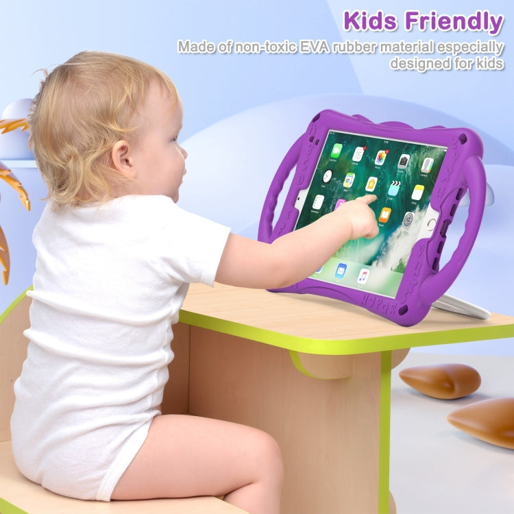 Cute Cat King Kids Shockproof Silicone Tablet Case with Holder & Shoulder Strap & Handle For iPad mini 2019 / 4 / 3 / 2 / 1(Purple) - iPad mini (2019) / mini 5 Cases by buy2fix | Online Shopping UK | buy2fix