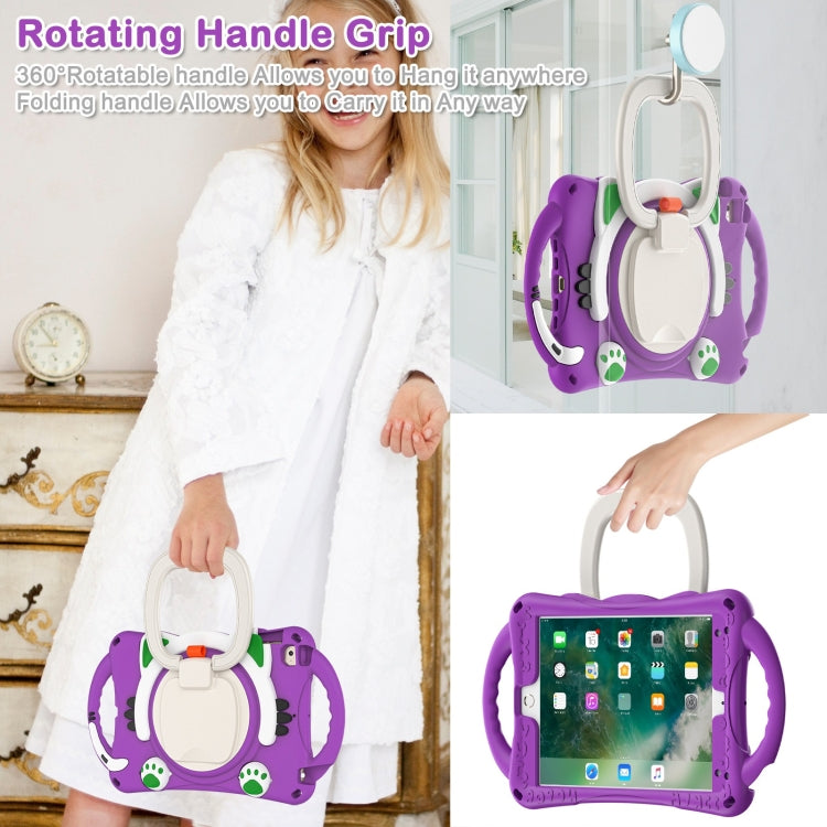 Cute Cat King Kids Shockproof Silicone Tablet Case with Holder & Shoulder Strap & Handle For iPad mini 2019 / 4 / 3 / 2 / 1(Purple) - iPad mini (2019) / mini 5 Cases by buy2fix | Online Shopping UK | buy2fix