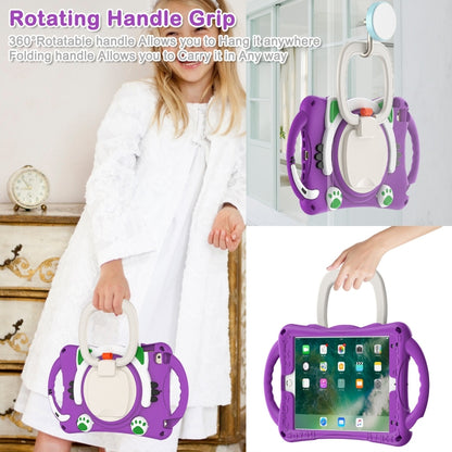 Cute Cat King Kids Shockproof Silicone Tablet Case with Holder & Shoulder Strap & Handle For iPad mini 2019 / 4 / 3 / 2 / 1(Purple) - iPad mini (2019) / mini 5 Cases by buy2fix | Online Shopping UK | buy2fix