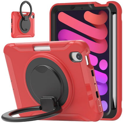 For iPad mini 6 / mini 2024 Heavy Duty TPU Hybrid PC Tablet Case with 360 Rotation Handle Grip Holder & Pen Slot(Red) - iPad mini 2024 Cases by buy2fix | Online Shopping UK | buy2fix