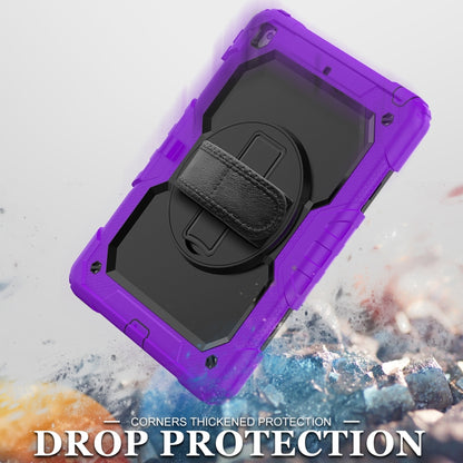 For iPad 10.2 2021 / 2020 / 2019 Shockproof Silicone + PC Protective Case with Holder & Shoulder Strap & Pen Slot(Purple) - iPad 10.2 Cases by buy2fix | Online Shopping UK | buy2fix