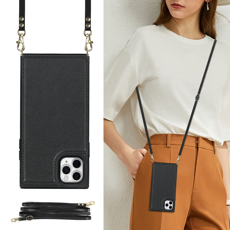 For iPhone 11 Pro Max Cross-body Square Double Buckle Flip Card Bag TPU+PU Case with Card Slots & Wallet & Photo & Strap (Black) - iPhone 11 Pro Max Cases by buy2fix | Online Shopping UK | buy2fix