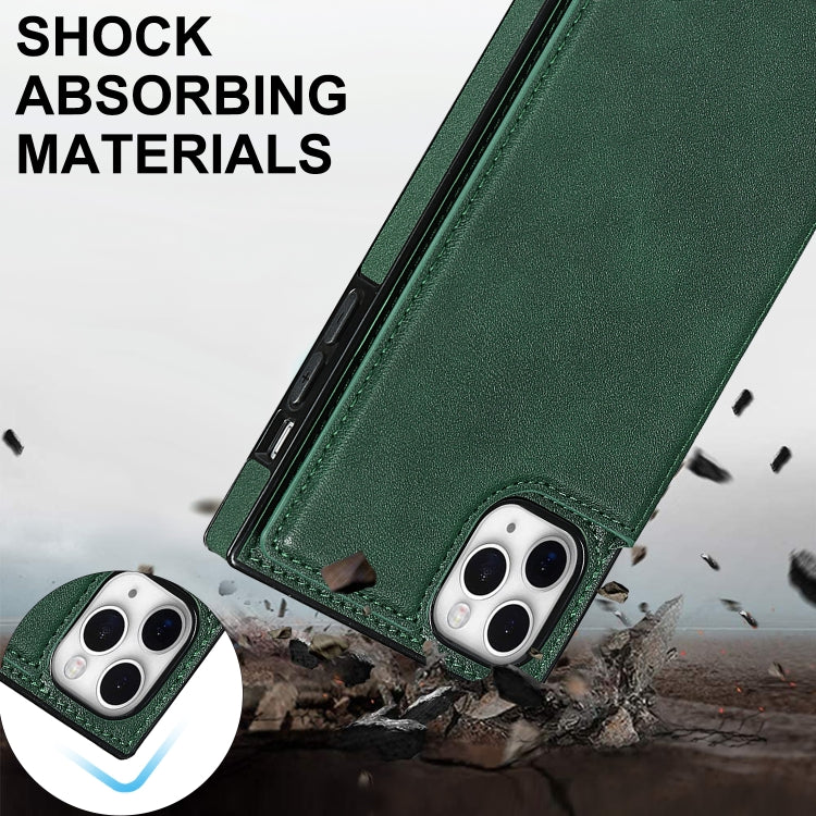 For iPhone 11 Pro Max Cross-body Square Double Buckle Flip Card Bag TPU+PU Case with Card Slots & Wallet & Photo & Strap (Green) - iPhone 11 Pro Max Cases by buy2fix | Online Shopping UK | buy2fix