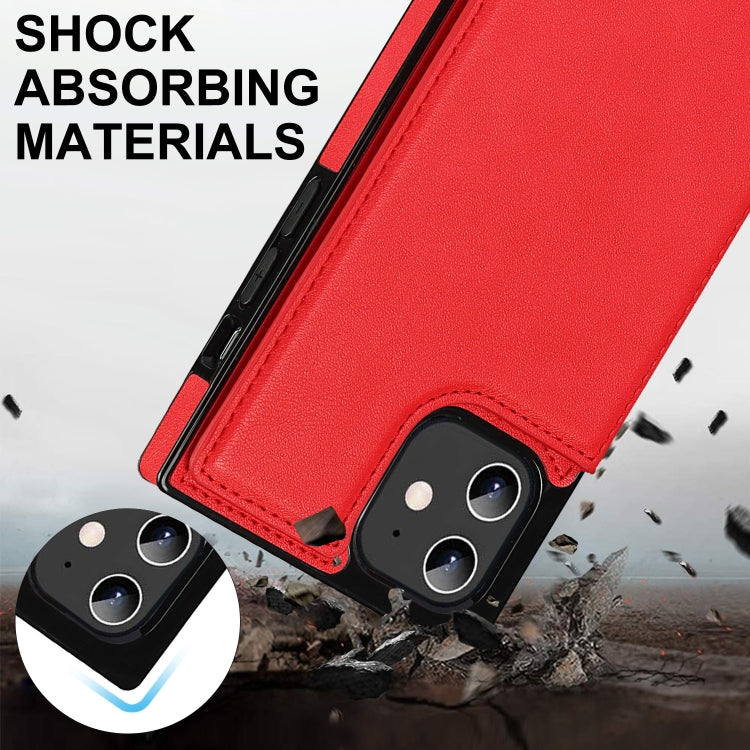For iPhone 12 / 12 Pro Cross-body Square Double Buckle Flip Card Bag TPU+PU Case with Card Slots & Wallet & Photo & Strap(Red) - iPhone 12 / 12 Pro Cases by buy2fix | Online Shopping UK | buy2fix