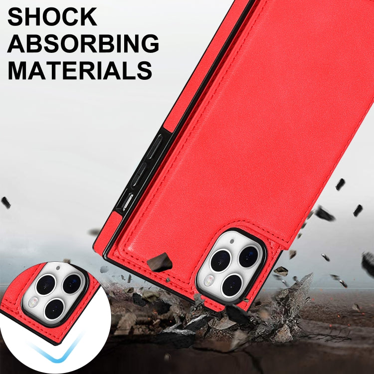 For iPhone 12 Pro Max Cross-body Square Double Buckle Flip Card Bag TPU+PU Case with Card Slots & Wallet & Photo & Strap(Red) - iPhone 12 Pro Max Cases by buy2fix | Online Shopping UK | buy2fix
