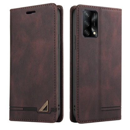 For OPPO F19 / A74 Skin Feel Anti-theft Brush Horizontal Flip Leather Case with Holder & Card Slots & Wallet(Brown) by buy2fix