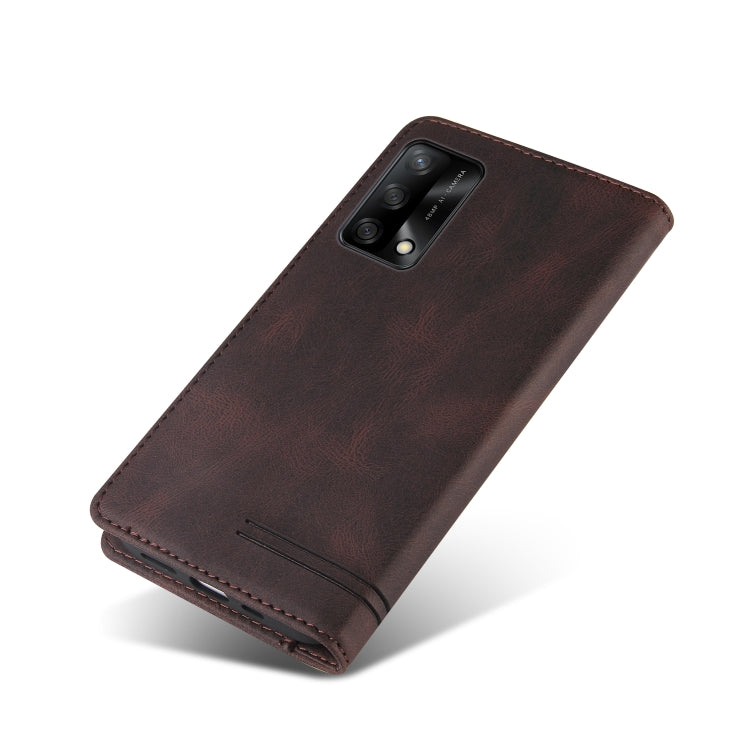 For OPPO F19 / A74 Skin Feel Anti-theft Brush Horizontal Flip Leather Case with Holder & Card Slots & Wallet(Brown) by buy2fix