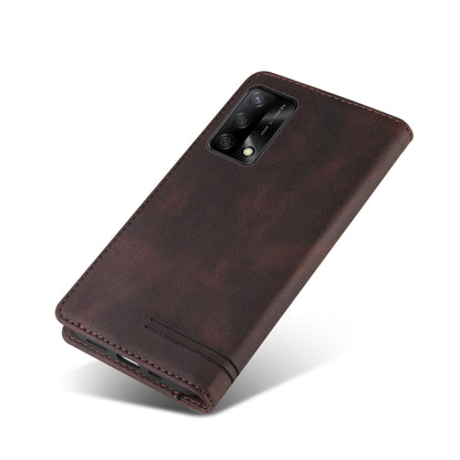 For OPPO F19 / A74 Skin Feel Anti-theft Brush Horizontal Flip Leather Case with Holder & Card Slots & Wallet(Brown) by buy2fix