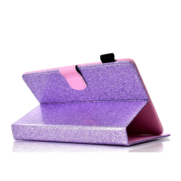 For 7 inch Tablet Varnish Glitter Powder Horizontal Flip Leather Case with Holder & Card Slot(Purple) - 7 inch by buy2fix | Online Shopping UK | buy2fix