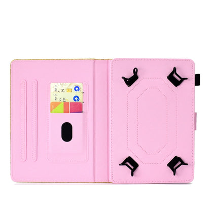 For 7 inch Tablet Varnish Glitter Powder Horizontal Flip Leather Case with Holder & Card Slot(Rose Gold) - 7 inch by buy2fix | Online Shopping UK | buy2fix