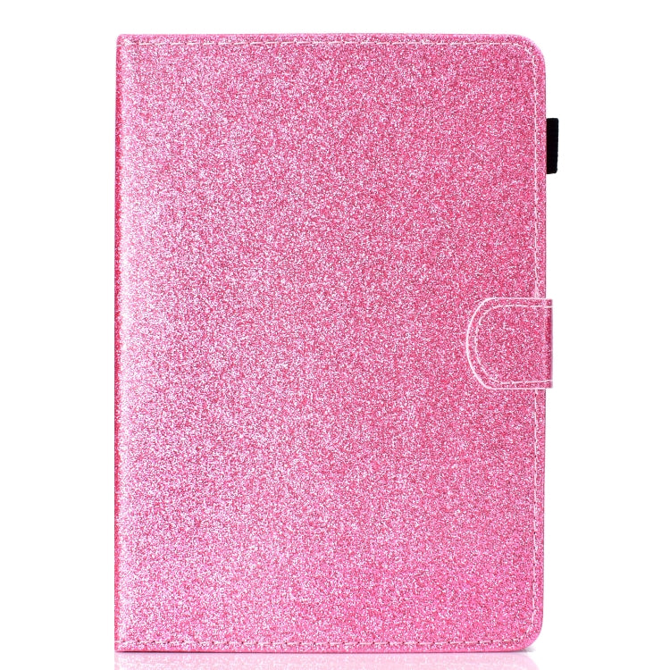 For 8 inch Tablet Varnish Glitter Powder Horizontal Flip Leather Case with Holder & Card Slot(Pink) - 8 inch by buy2fix | Online Shopping UK | buy2fix