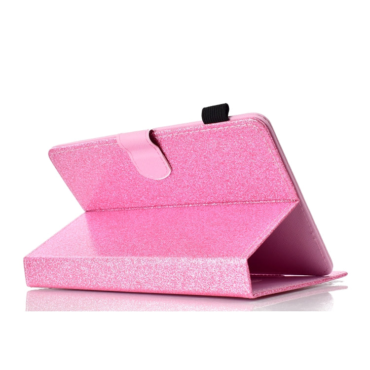 For 8 inch Tablet Varnish Glitter Powder Horizontal Flip Leather Case with Holder & Card Slot(Pink) - 8 inch by buy2fix | Online Shopping UK | buy2fix